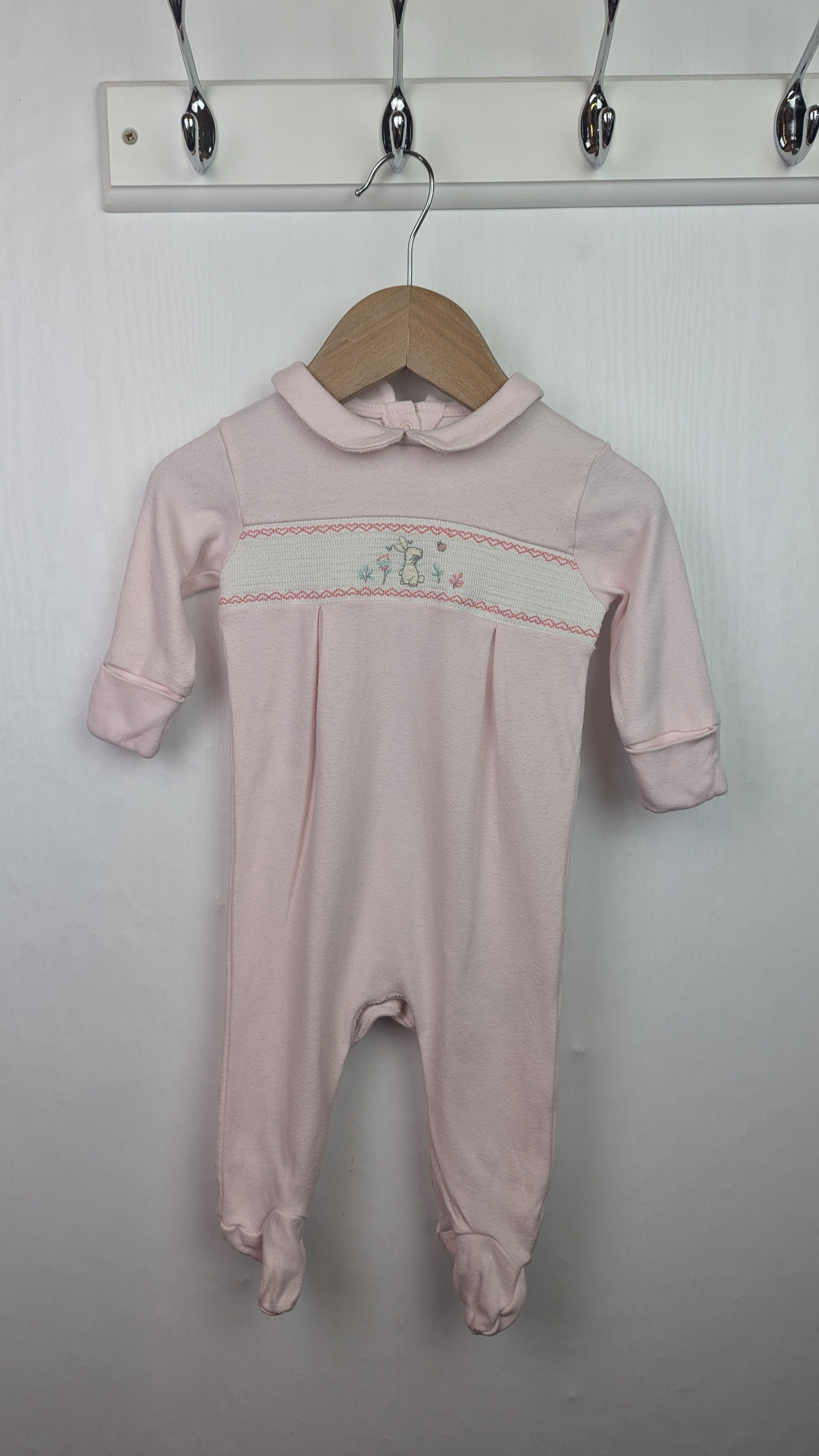 Matalan Pink Rabbit Sleepsuit - Girls 0 - 3 Months - Little Ones Preloved. Second Hand Children's & Preloved Baby, Kids, Girls & Boys Clothes. UK online