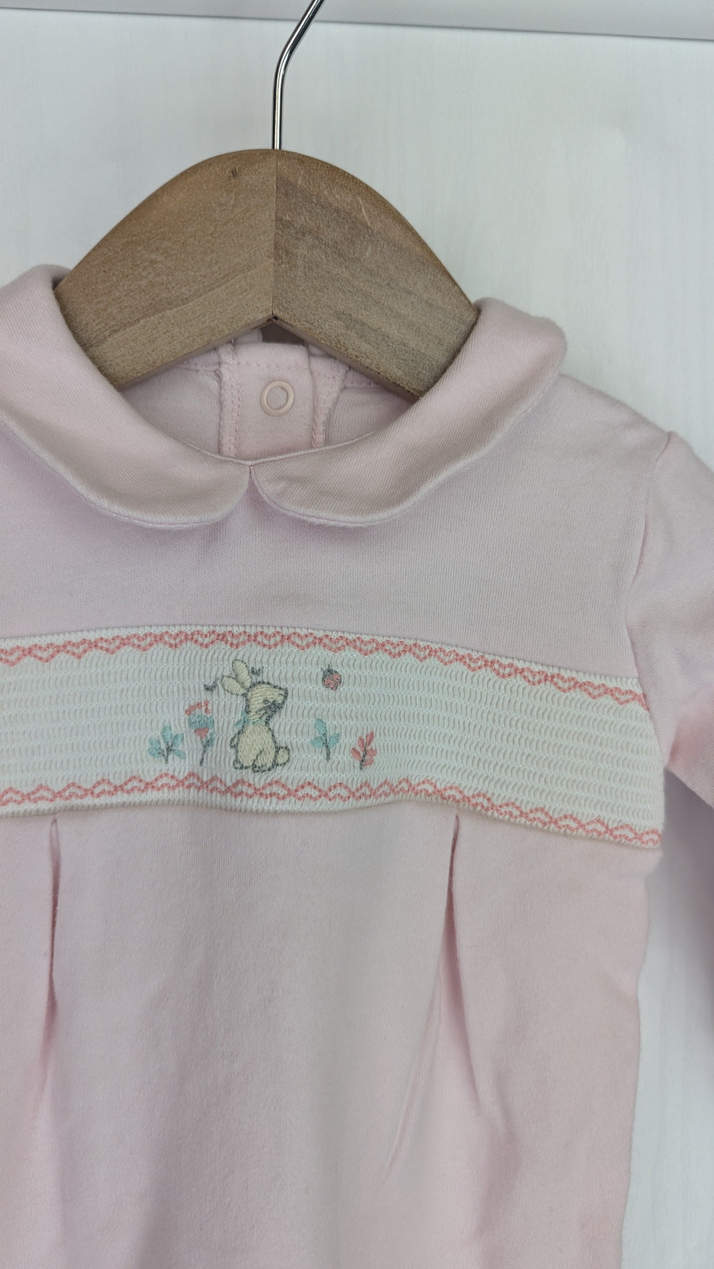 Matalan Pink Rabbit Sleepsuit - Girls 3 - 6 Months - Little Ones Preloved. Second Hand Children's & Preloved Baby, Kids, Girls & Boys Clothes. UK online