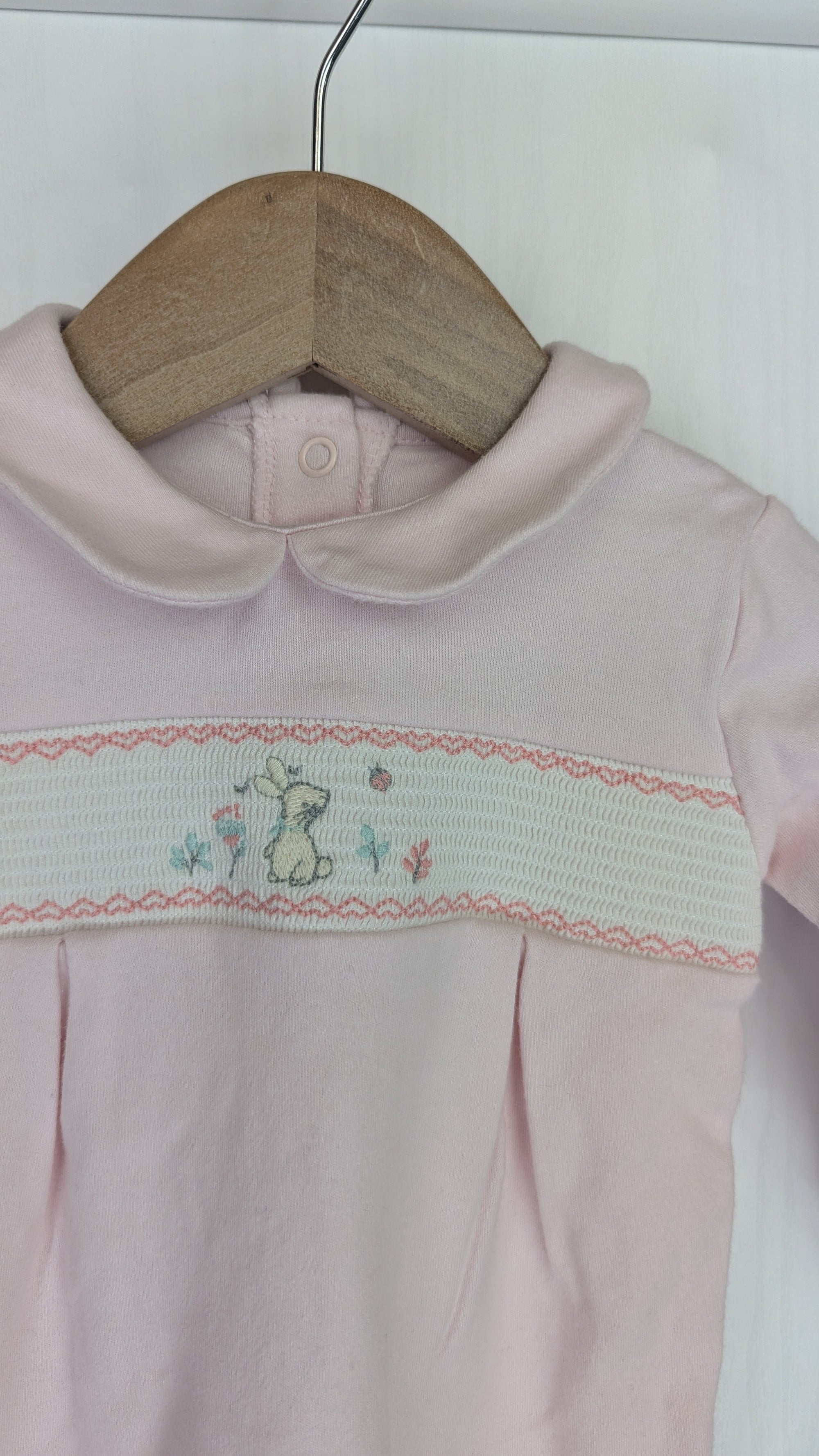 Matalan Pink Rabbit Sleepsuit - Girls 3 - 6 Months - Little Ones Preloved. Second Hand Children's & Preloved Baby, Kids, Girls & Boys Clothes. UK online