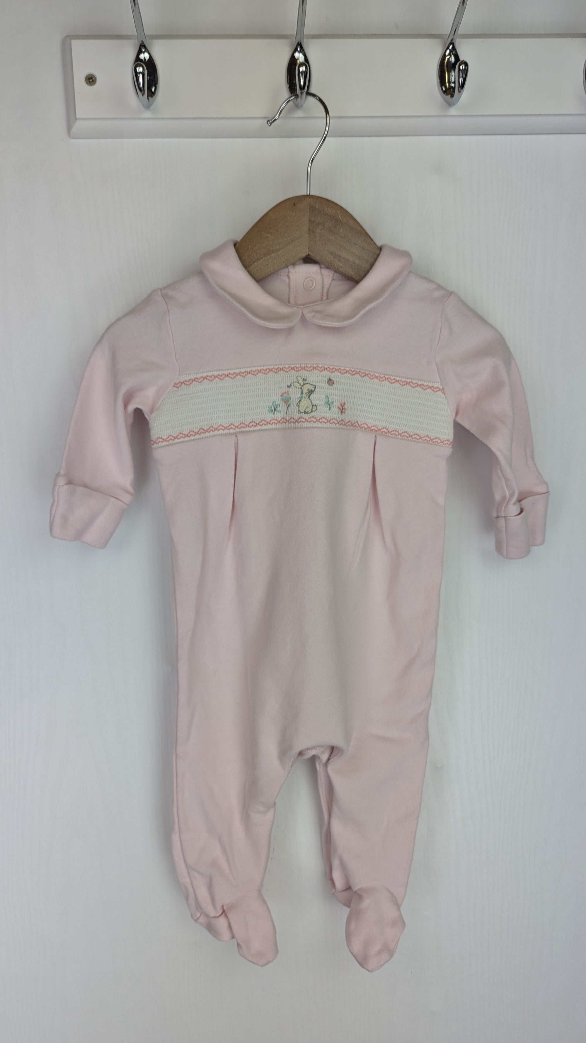Matalan Pink Rabbit Sleepsuit - Girls 3 - 6 Months - Little Ones Preloved. Second Hand Children's & Preloved Baby, Kids, Girls & Boys Clothes. UK online