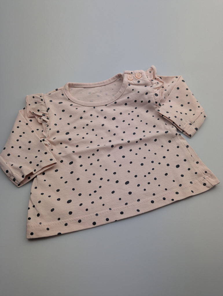 Matalan Pink Spot Top - Girls Newborn Little Ones Preloved Used, Preloved, Preworn Baby, Girls & Boys Clothes. Kids & Children's second hand Clothing UK Online. Cheap affordable. Brands including Next, Joules, Nutmeg Morrisons, TU, F&F, H&M.