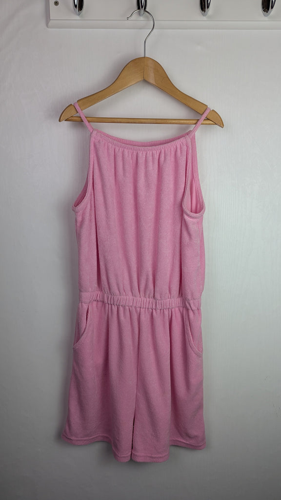 Matalan Pink Towelling Playsuit - Girls 11 Years Little Ones Preloved Used, Preloved, Preworn Baby, Girls & Boys Clothes. Kids & Children's second hand Clothing UK Online. Cheap affordable. Brands including Next, Joules, Nutmeg Morrisons, TU, F&F, H&M.