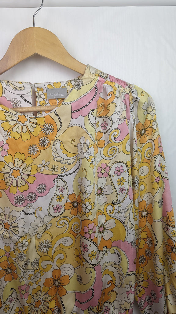 Matalan Retro Style Blouse Top - Girls 13 Years Matalan Used, Preloved, Preworn Baby, Girls & Boys Clothes. Kids & Children's second hand Clothing UK Online. Cheap affordable. Brands including Next, Joules, Nutmeg Morrisons, TU, F&F, H&M.