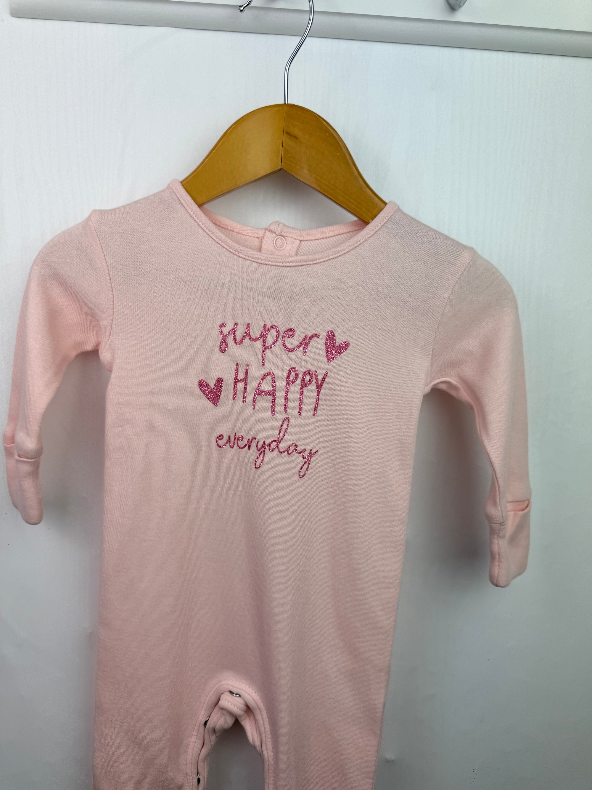 Matalan Super Happy Footless Sleepsuit - Girls Newborn - Little Ones Preloved. Second Hand Children's & Preloved Baby, Kids, Girls & Boys Clothes. UK online