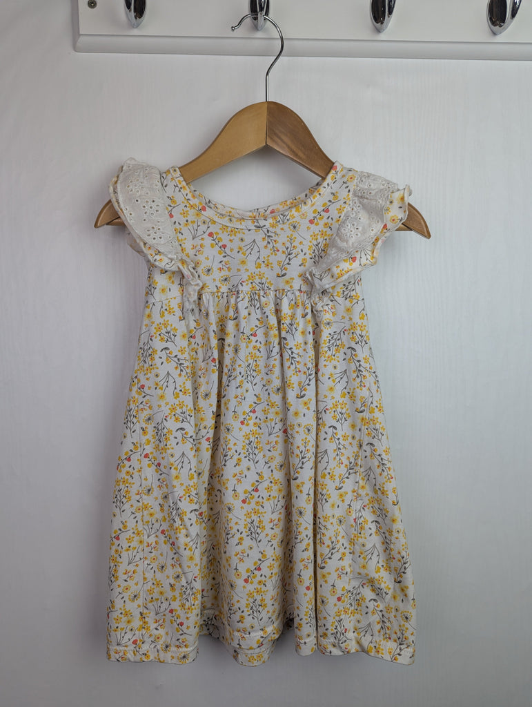 Matalan Yellow Floral Dress - Girls 12-18 Months Little Ones Preloved Used, Preloved, Preworn Baby, Girls & Boys Clothes. Kids & Children's second hand Clothing UK Online. Cheap affordable. Brands including Next, Joules, Nutmeg Morrisons, TU, F&F, H&M.