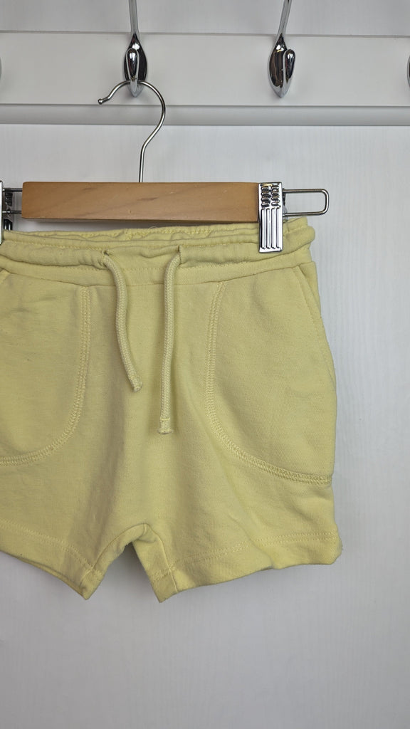 Matalan Yellow Jersey Shorts - Unisex 18-23 Months Little Ones Preloved Used, Preloved, Preworn Baby, Girls & Boys Clothes. Kids & Children's second hand Clothing UK Online. Cheap affordable. Brands including Next, Joules, Nutmeg Morrisons, TU, F&F, H&M.