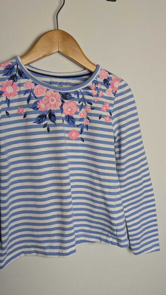 Max Studio Long Sleeve Floral Top - Girls 5-6 Years Little Ones Preloved Used, Preloved, Preworn & Second Hand Baby, Kids & Children's Clothing UK Online. Cheap affordable. Brands including Next, Joules, Nutmeg Morrisons, TU, F&F, H&M.