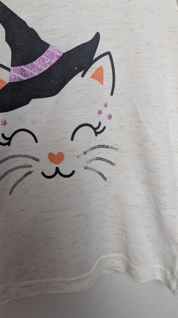 M&Co Witch Kitten Long Sleeve Top - Girls 5-6 Years Little Ones Preloved Used, Preloved, Preworn Baby, Girls & Boys Clothes. Kids & Children's second hand Clothing UK Online. Cheap affordable. Brands including Next, Joules, Nutmeg Morrisons, TU, F&F, H&M.