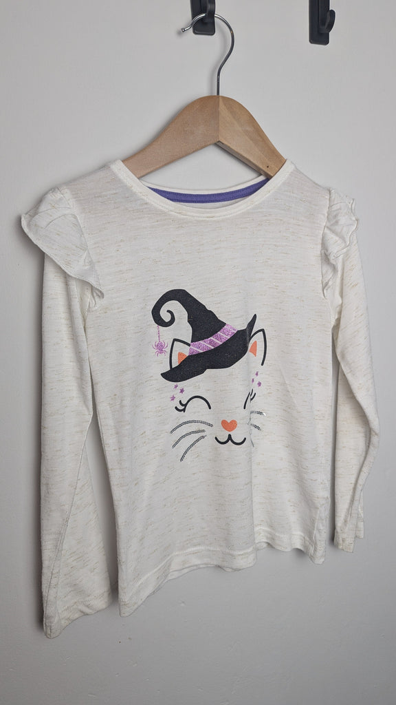 M&Co Witch Kitten Long Sleeve Top - Girls 5-6 Years Little Ones Preloved Used, Preloved, Preworn & Second Hand Baby, Kids & Children's Clothing UK Online. Cheap affordable. Brands including Next, Joules, Nutmeg Morrisons, TU, F&F, H&M.