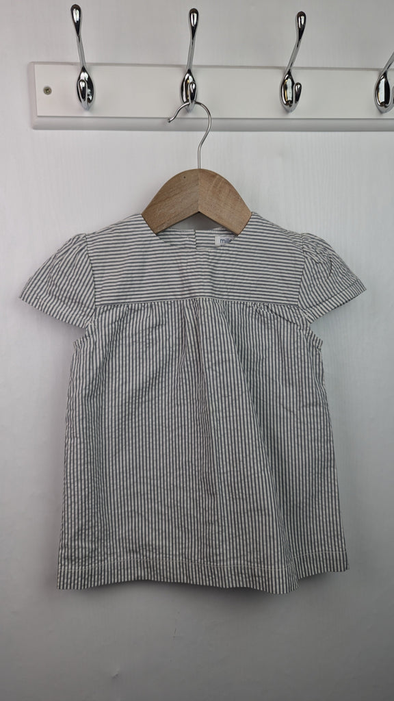 Miller Grey Striped Dress - Girls 4 Years Miller Used, Preloved, Preworn & Second Hand Baby, Kids & Children's Clothing UK Online. Cheap affordable. Brands including Next, Joules, Nutmeg Morrisons, TU, F&F, H&M.