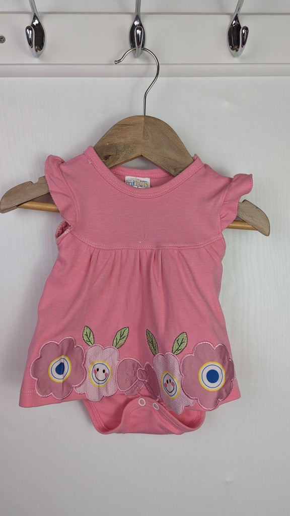 Million Babies Pink Floral Dress & Bodysuit - Girls 0-1 Month Little Ones Preloved Used, Preloved, Preworn Baby, Girls & Boys Clothes. Kids & Children's second hand Clothing UK Online. Cheap affordable. Brands including Next, Joules, Nutmeg Morrisons, TU, F&F, H&M.