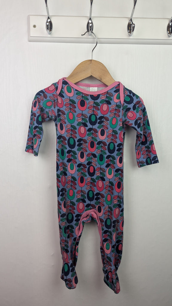 Mini Club Blue & Pink Floral Sleepsuit - Girls 3-6 Months Little Ones Preloved Used, Preloved, Preworn & Second Hand Baby, Kids & Children's Clothing UK Online. Cheap affordable. Brands including Next, Joules, Nutmeg Morrisons, TU, F&F, H&M.