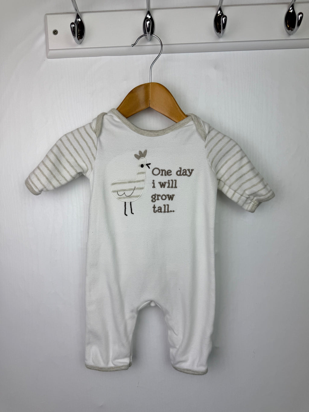 Mini Club 'Grow Tall' Romper - Unisex Newborn - Little Ones Preloved. Second Hand Children's & Preloved Baby, Kids, Girls & Boys Clothes. UK online