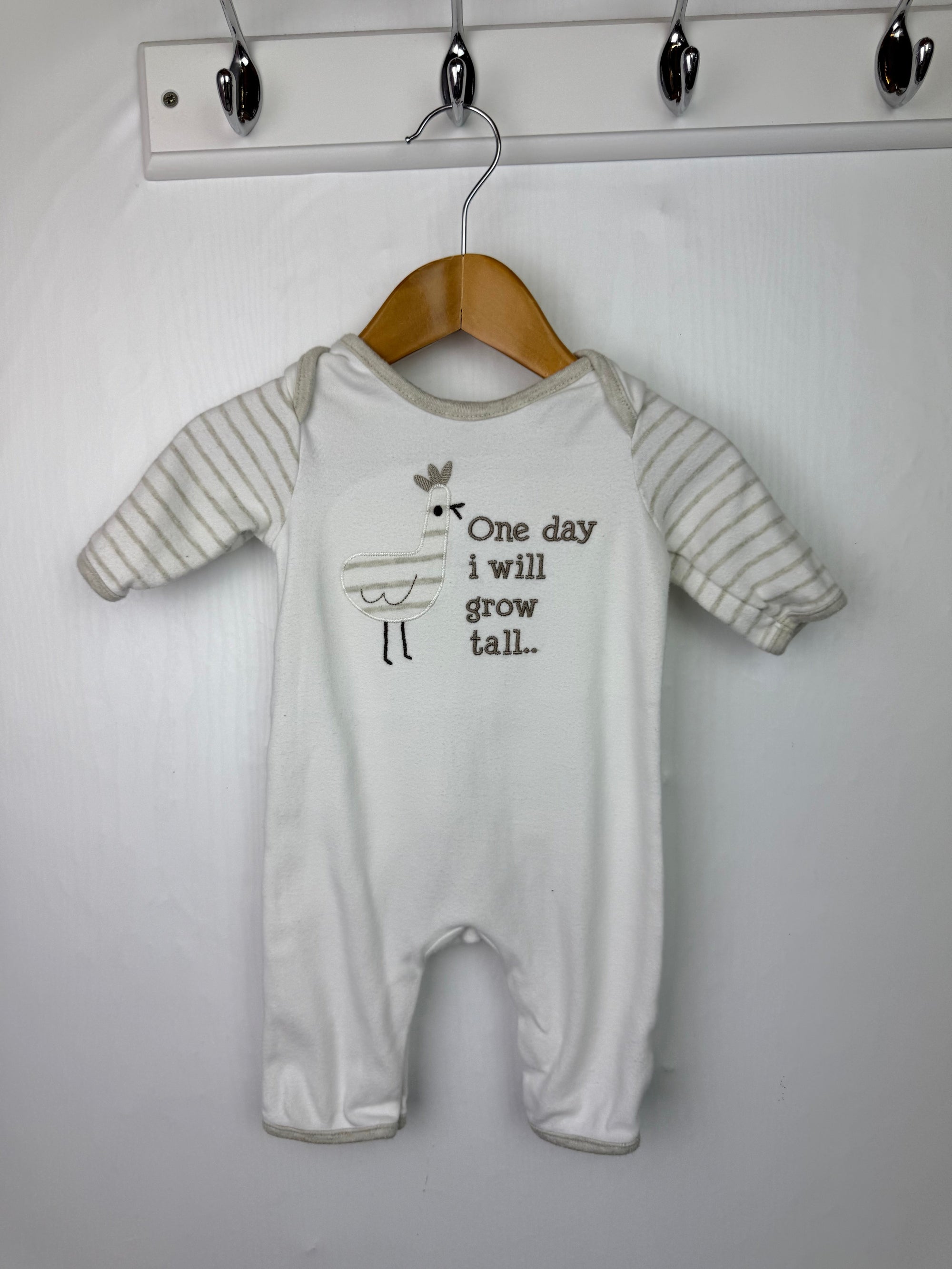 Mini Club 'Grow Tall' Romper - Unisex Newborn - Little Ones Preloved. Second Hand Children's & Preloved Baby, Kids, Girls & Boys Clothes. UK online