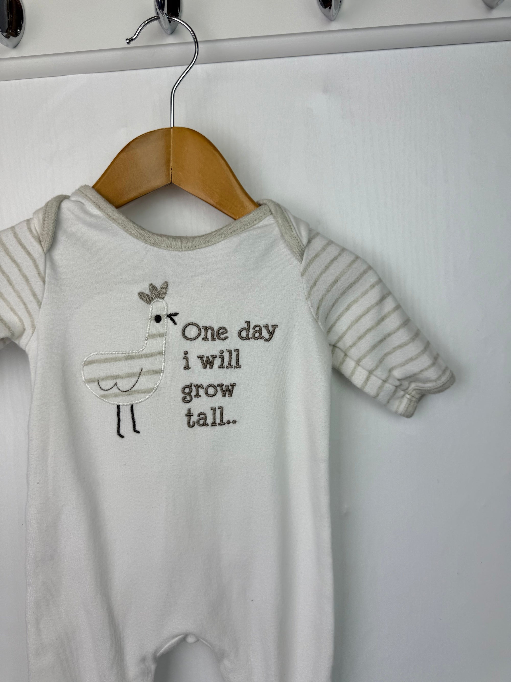 Mini Club 'Grow Tall' Romper - Unisex Newborn - Little Ones Preloved. Second Hand Children's & Preloved Baby, Kids, Girls & Boys Clothes. UK online