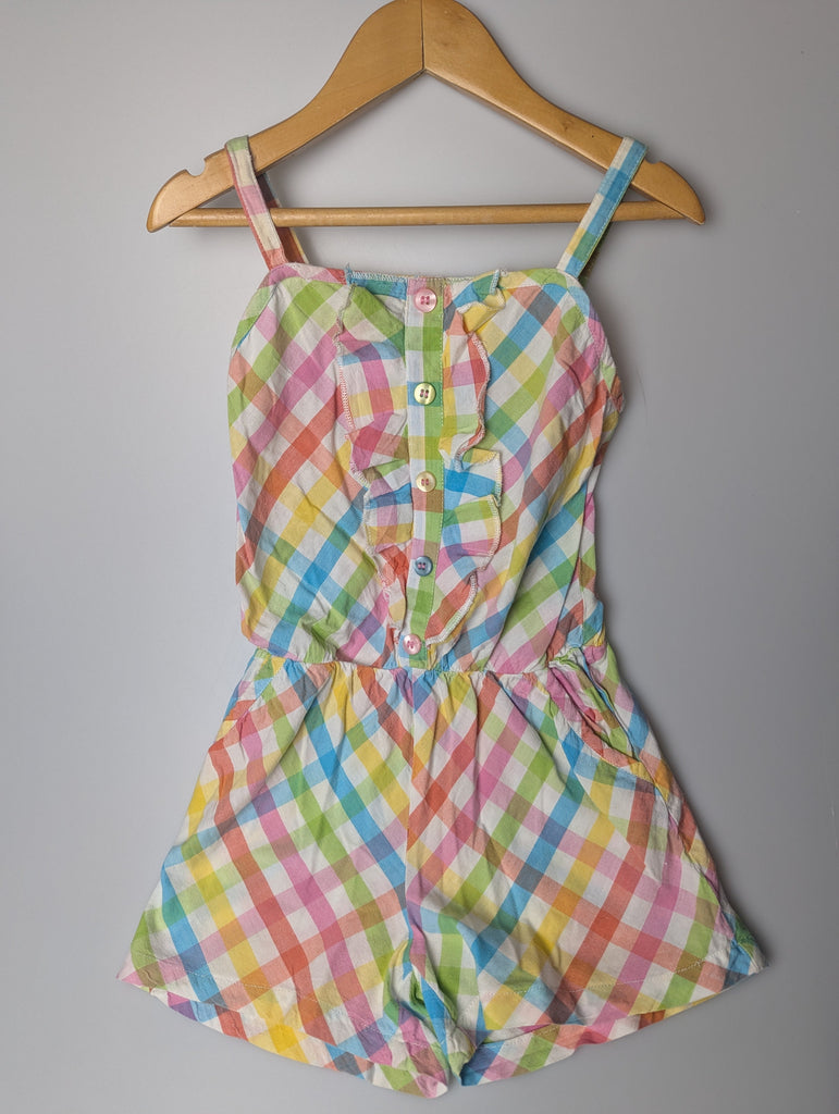 Mini Club Pastel Check Playsuit - Girls 4-5 Years Little Ones Preloved Used, Preloved, Preworn Baby, Girls & Boys Clothes. Kids & Children's second hand Clothing UK Online. Cheap affordable. Brands including Next, Joules, Nutmeg Morrisons, TU, F&F, H&M.