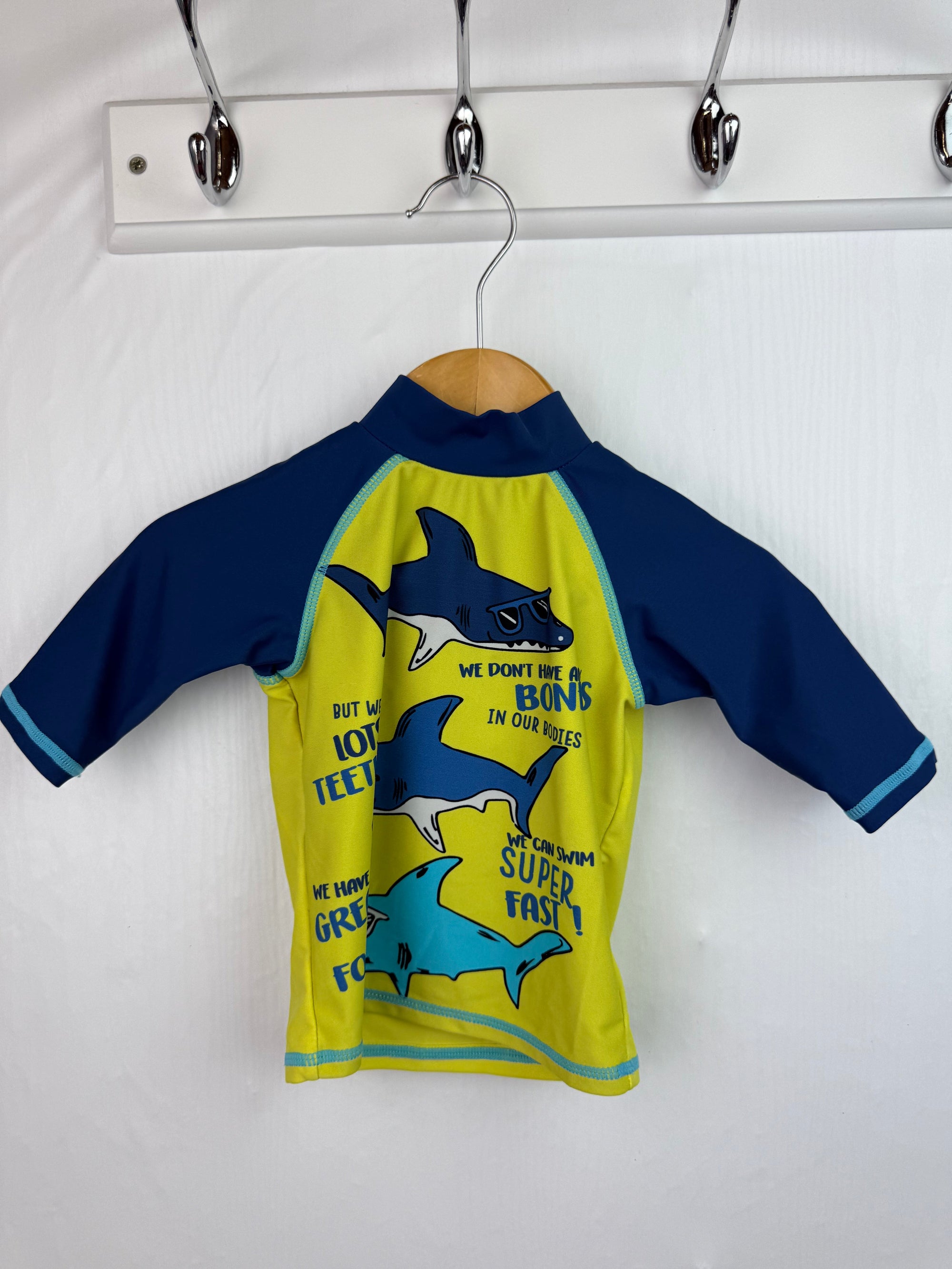 Mini Club Shark Swim Top - Boys 6 - 9 Months - Little Ones Preloved. Second Hand Children's & Preloved Baby, Kids, Girls & Boys Clothes. UK online