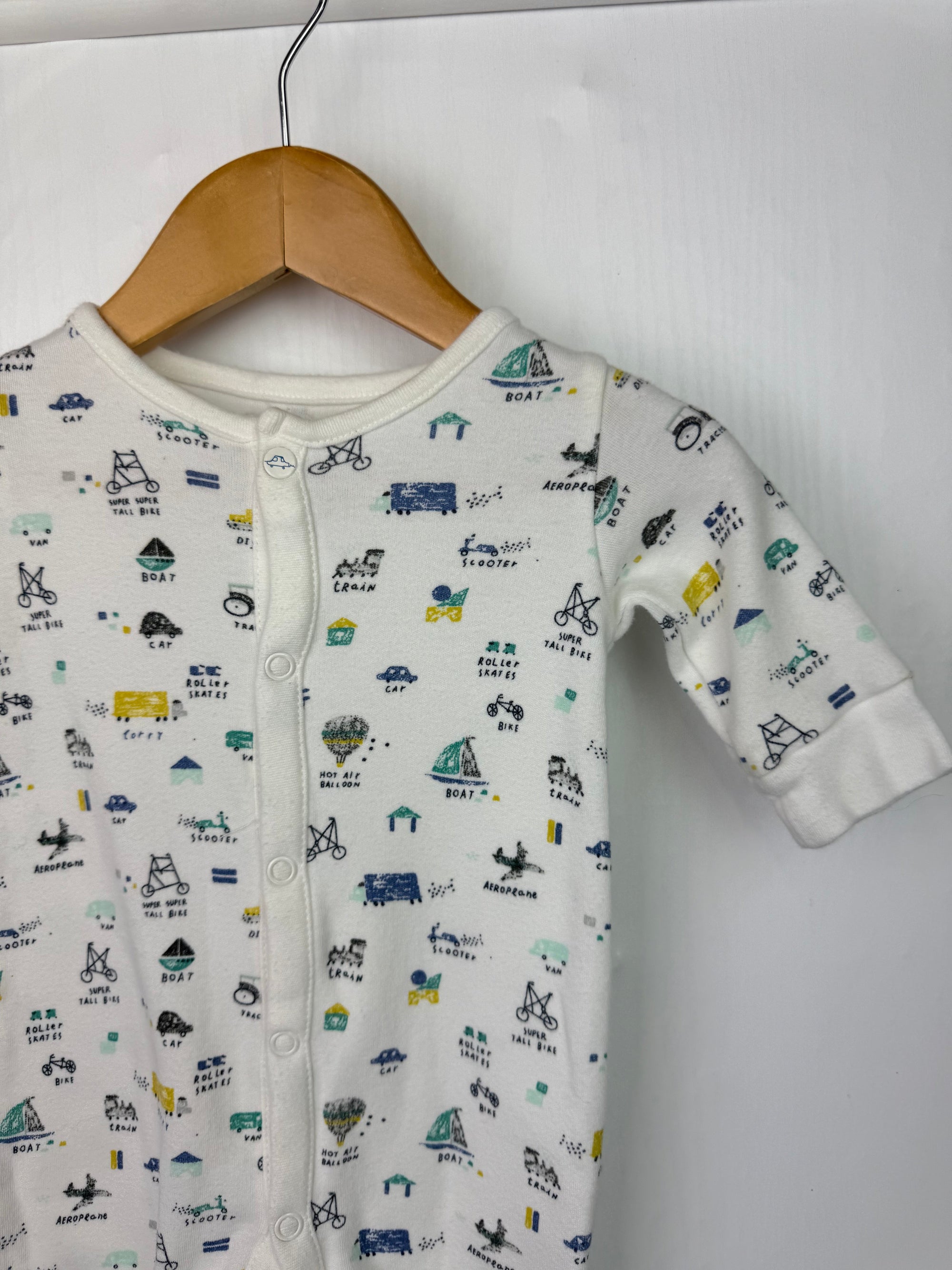 Mini Club Vehicles Sleepsuit - Boys Newborn - Little Ones Preloved. Second Hand Children's & Preloved Baby, Kids, Girls & Boys Clothes. UK online