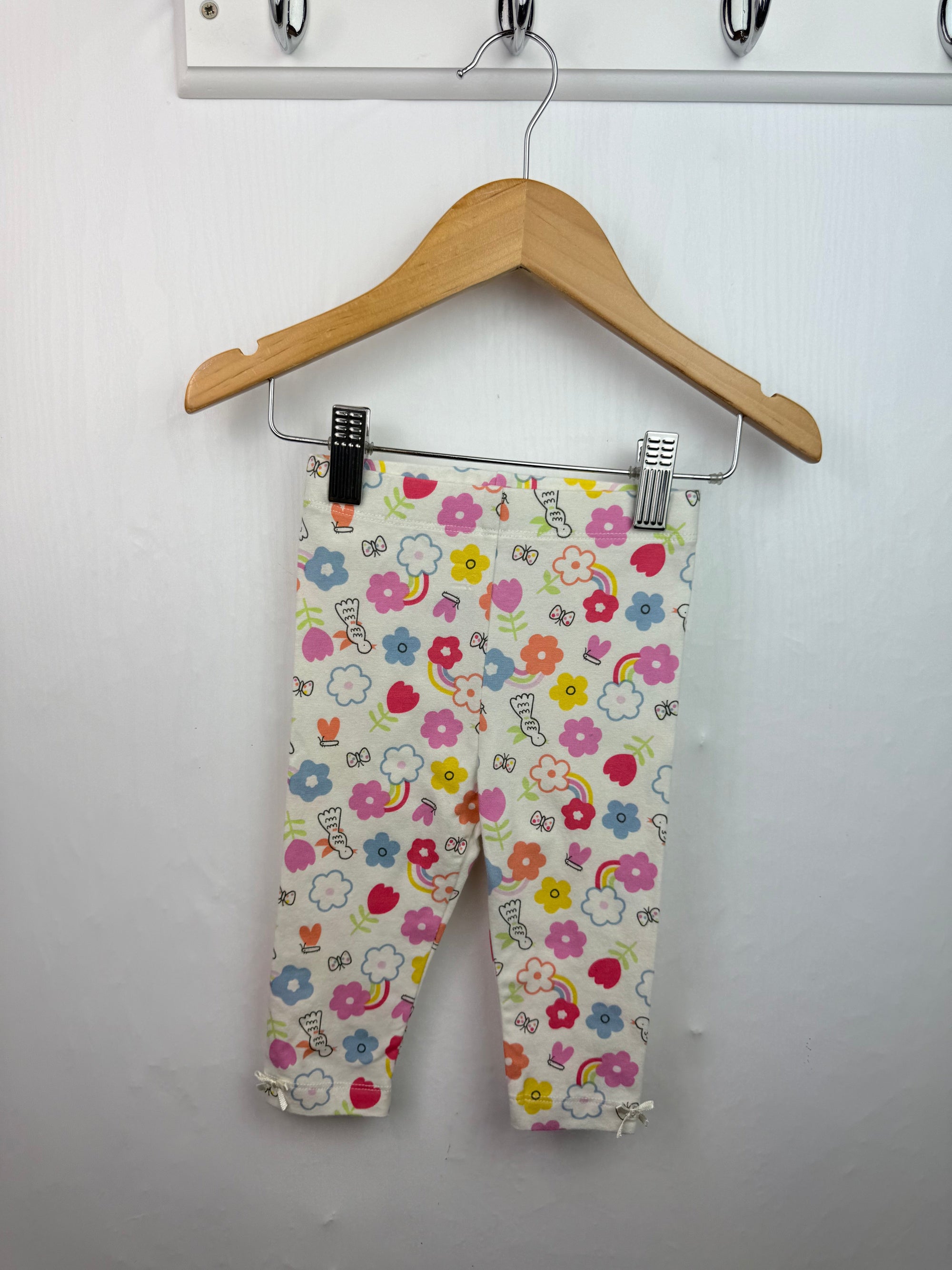 Mini Cuddles Cream Floral Leggings - Girls 3 - 6 Months - Little Ones Preloved. Second Hand Children's & Preloved Baby, Kids, Girls & Boys Clothes. UK online