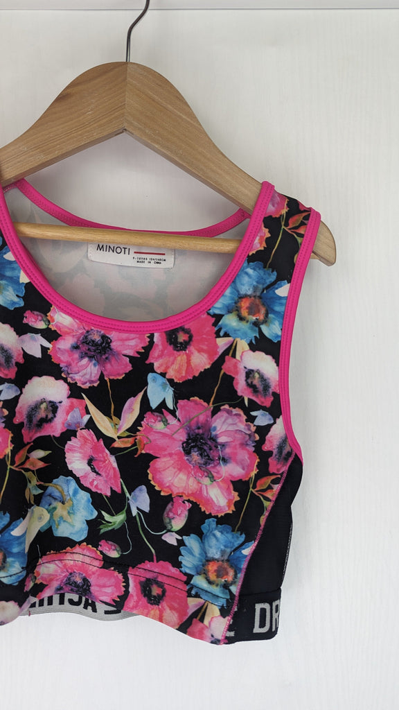 Minoti Pink Floral Sports Top - Girls 9-10 Years Minoti Used, Preloved, Preworn & Second Hand Baby, Kids & Children's Clothing UK Online. Cheap affordable. Brands including Next, Joules, Nutmeg Morrisons, TU, F&F, H&M.