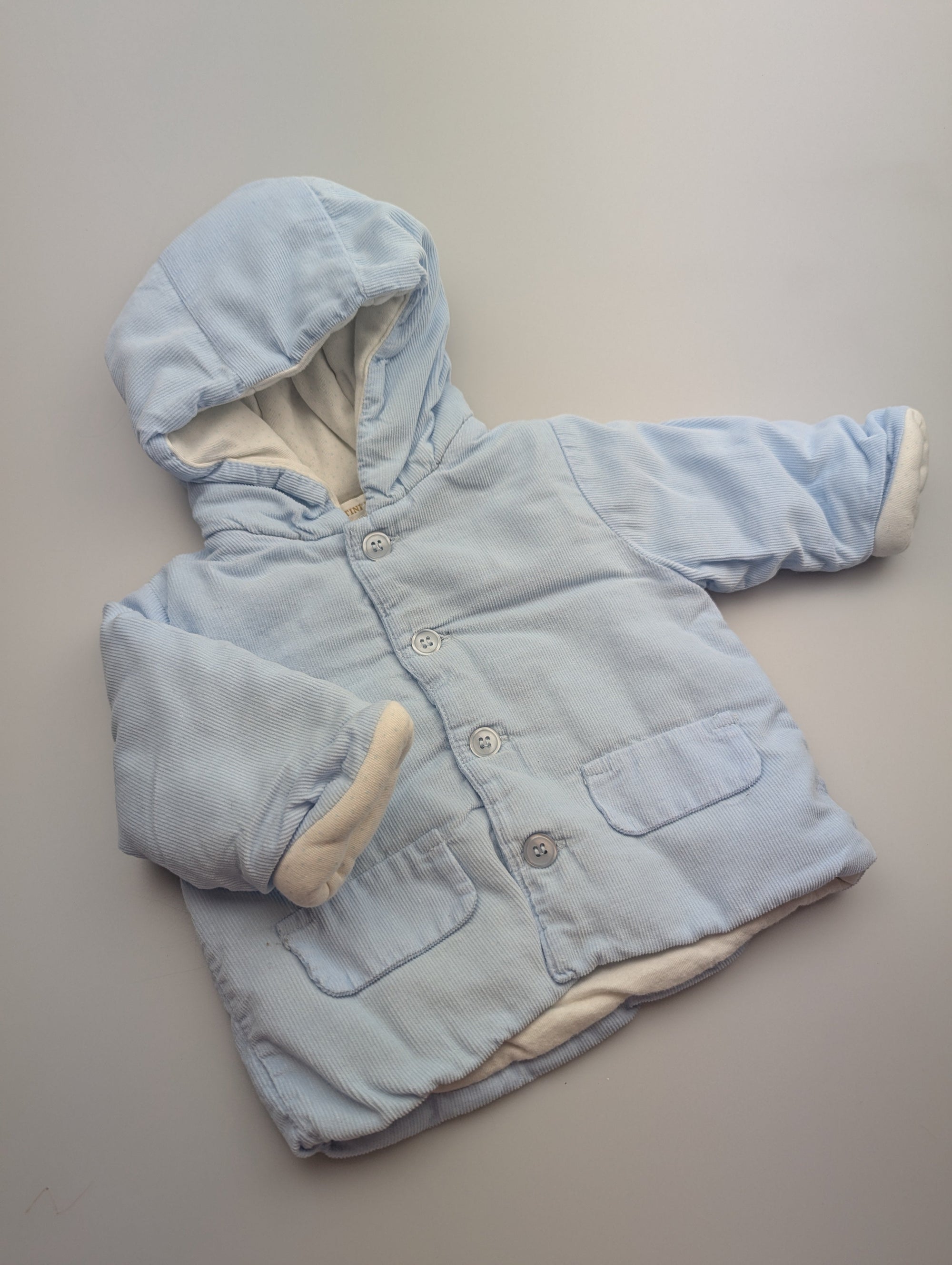 Mintini Baby Blue Jacket - Boys 0 - 1 Month - Little Ones Preloved. Second Hand Children's & Preloved Baby, Kids, Girls & Boys Clothes. UK online