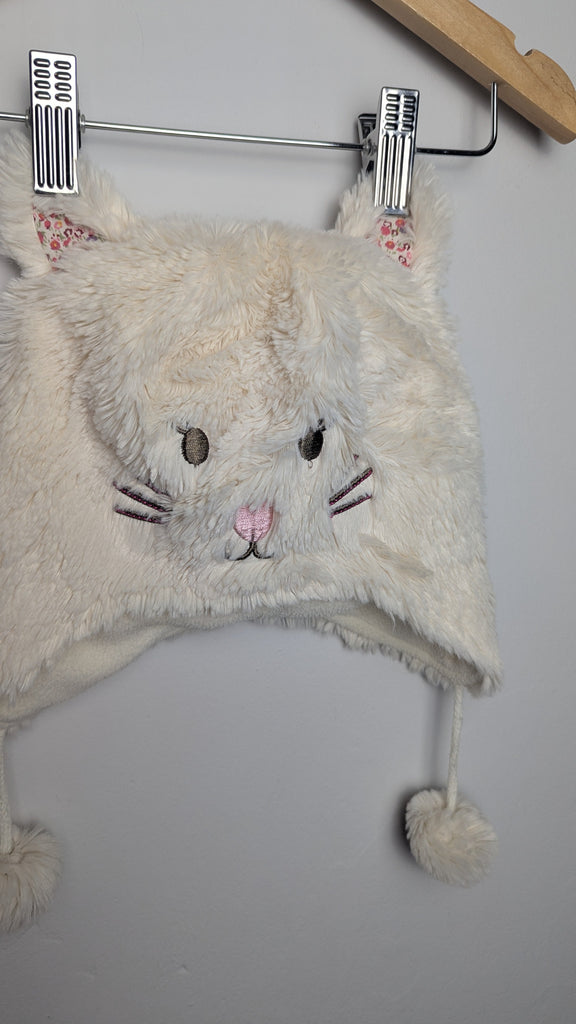 Monsoon Cream Kitty Fluffy Winter Hat - Girls 0-12 Months Little Ones Preloved Used, Preloved, Preworn Baby, Girls & Boys Clothes. Kids & Children's second hand Clothing UK Online. Cheap affordable. Brands including Next, Joules, Nutmeg Morrisons, TU, F&F, H&M.