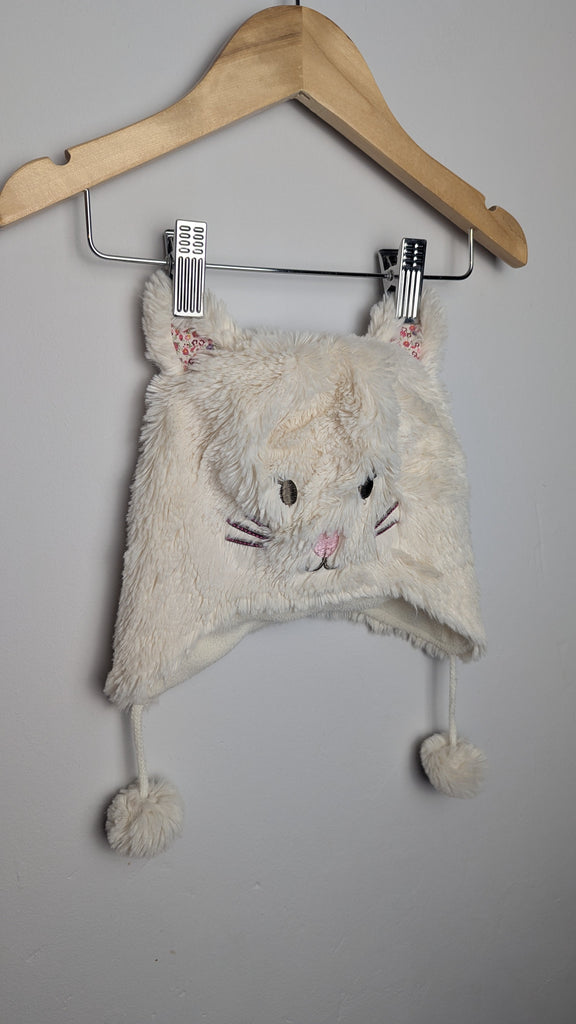 Monsoon Cream Kitty Fluffy Winter Hat - Girls 0-12 Months Little Ones Preloved Used, Preloved, Preworn Baby, Girls & Boys Clothes. Kids & Children's second hand Clothing UK Online. Cheap affordable. Brands including Next, Joules, Nutmeg Morrisons, TU, F&F, H&M.