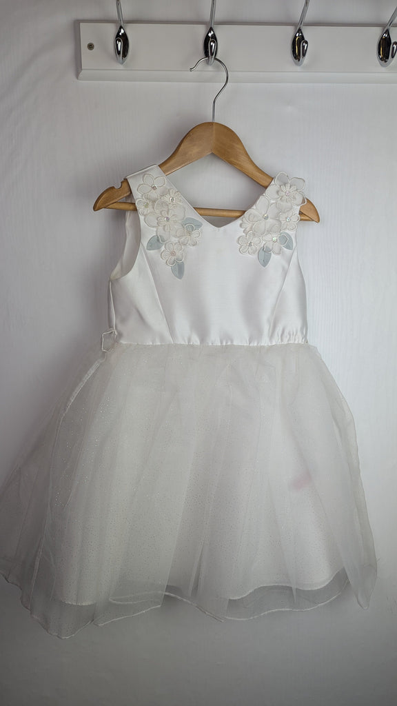 Monsoon Floral Mesh Bridesmaid Dress - Girls 4 Years Little Ones Preloved Used, Preloved, Preworn Baby, Girls & Boys Clothes. Kids & Children's second hand Clothing UK Online. Cheap affordable. Brands including Next, Joules, Nutmeg Morrisons, TU, F&F, H&M.