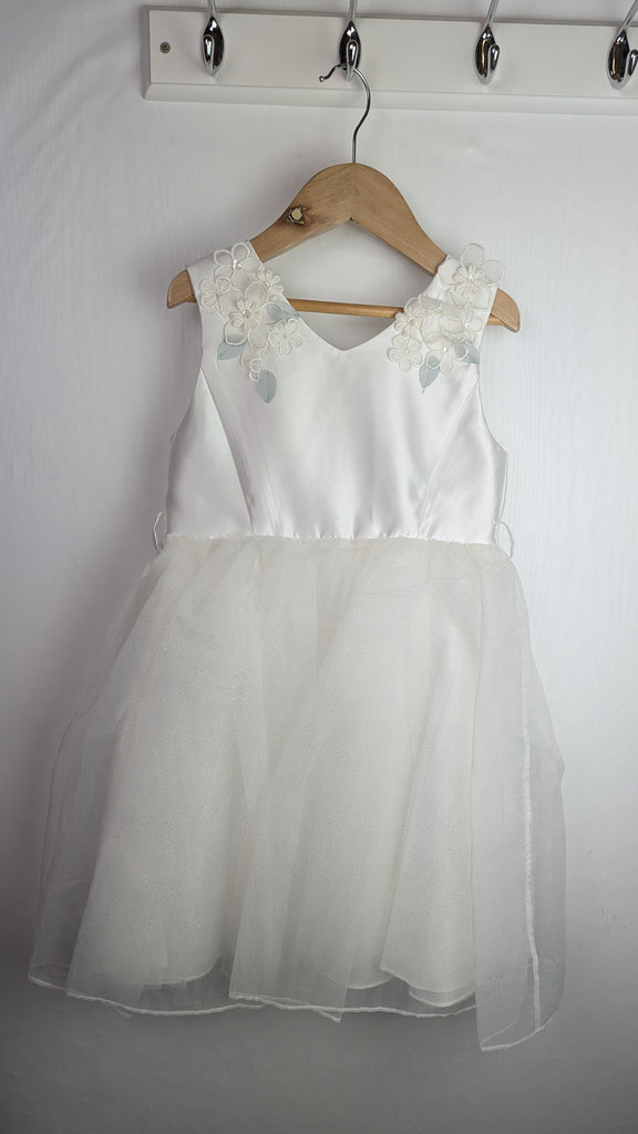 Monsoon Floral Mesh Bridesmaid Dress - Girls 7 Years Little Ones Preloved Used, Preloved, Preworn Baby, Girls & Boys Clothes. Kids & Children's second hand Clothing UK Online. Cheap affordable. Brands including Next, Joules, Nutmeg Morrisons, TU, F&F, H&M.