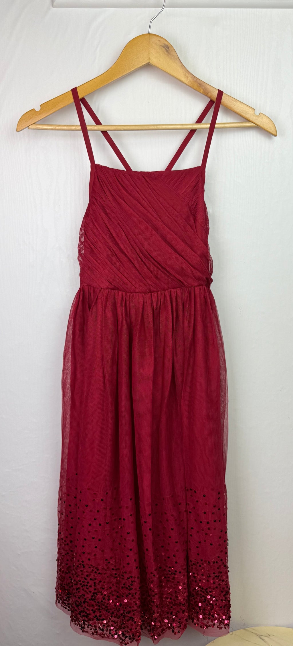Monsoon Red Sequin Occasion Dress - Girls 10 Years - Little Ones Preloved. Second Hand Children's & Preloved Baby, Kids, Girls & Boys Clothes. UK online