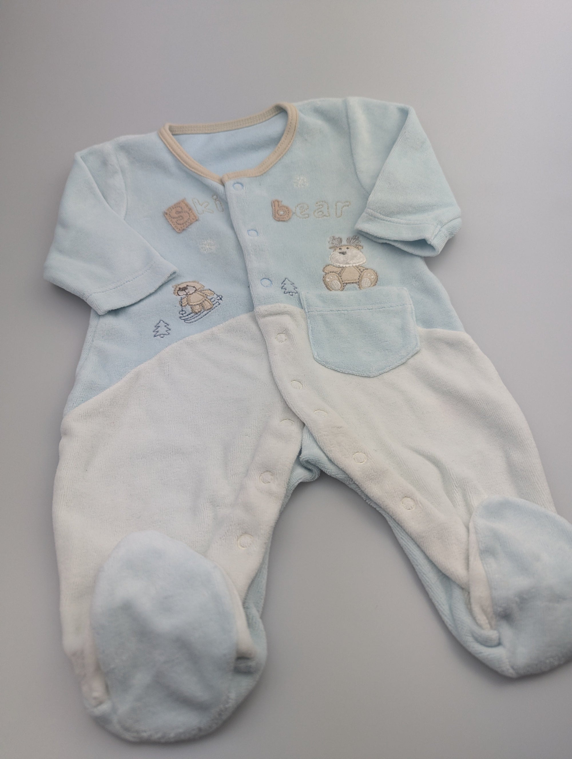 Mothercare Blue Bear Sleepsuit - Boys Newborn - Little Ones Preloved. Second Hand Children's & Preloved Baby, Kids, Girls & Boys Clothes. UK online