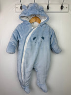 Mothercare Blue Fluffy Pramsuit - Boys 3 - 6 Months - Little Ones Preloved. Second Hand Children's & Preloved Baby, Kids, Girls & Boys Clothes. UK online