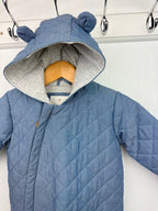 Mothercare Blue Quilted Bear Pramsuit - Boys 6 - 9 Months - Little Ones Preloved. Second Hand Children's & Preloved Baby, Kids, Girls & Boys Clothes. UK online