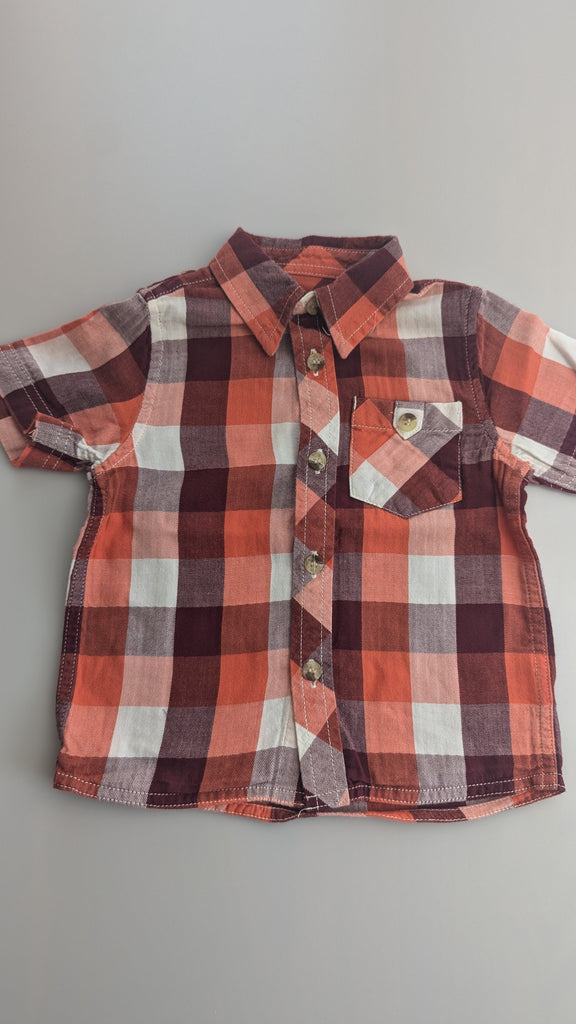 Mothercare Burgundy & Orange Plaid Shirt - Boys 12-18 Months Mothercare Used, Preloved, Preworn & Second Hand Baby, Kids & Children's Clothing UK Online. Cheap affordable. Brands including Next, Joules, Nutmeg Morrisons, TU, F&F, H&M.