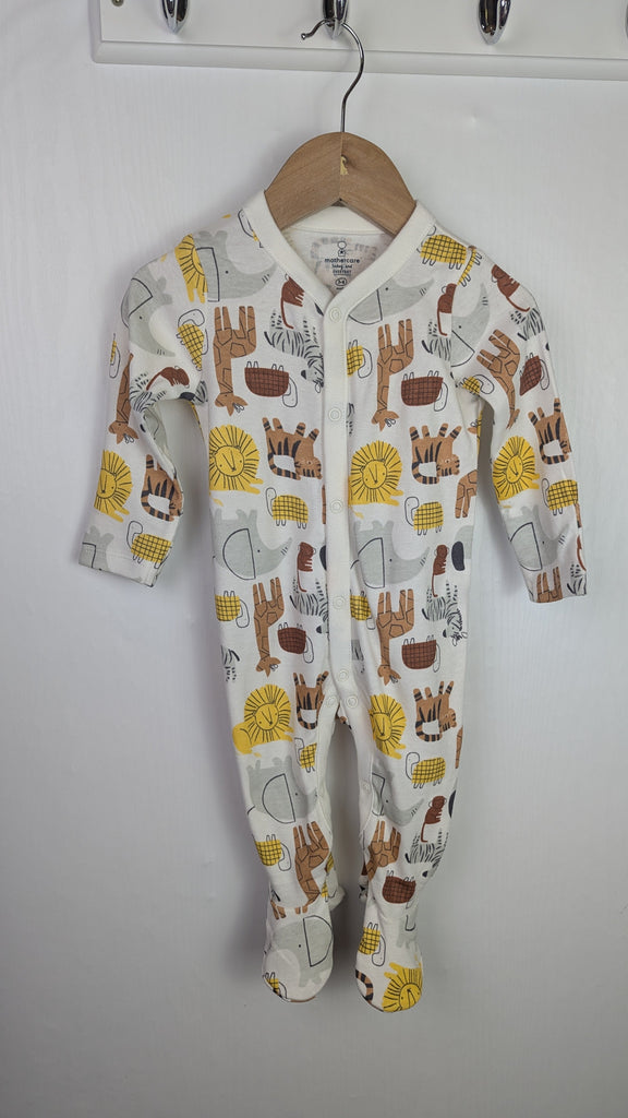 Mothercare Cream Animals Sleepsuit - Unisex 3-6 Months Little Ones Preloved Used, Preloved, Preworn & Second Hand Baby, Kids & Children's Clothing UK Online. Cheap affordable. Brands including Next, Joules, Nutmeg Morrisons, TU, F&F, H&M.