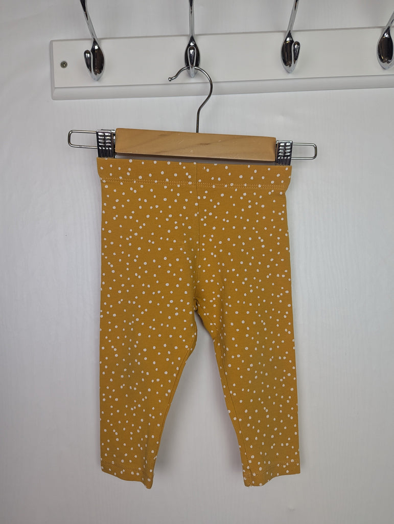 Mothercare Mustard Spot Leggings - Girls 9-12 Months Little Ones Preloved Used, Preloved, Preworn Baby, Girls & Boys Clothes. Kids & Children's second hand Clothing UK Online. Cheap affordable. Brands including Next, Joules, Nutmeg Morrisons, TU, F&F, H&M.