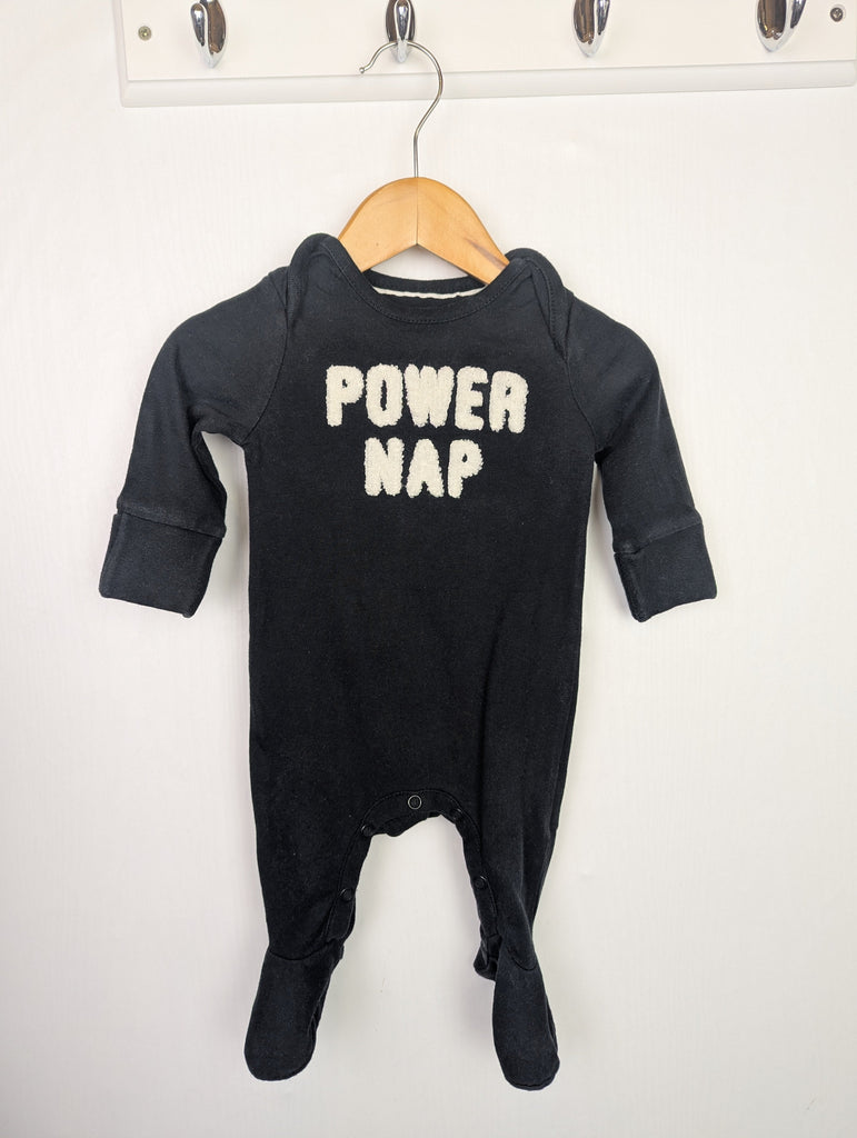 Mothercare Myleene Klass 'Power Nap' Sleepsuit - 0-1 Month Little Ones Preloved Used, Preloved, Preworn Baby, Girls & Boys Clothes. Kids & Children's second hand Clothing UK Online. Cheap affordable. Brands including Next, Joules, Nutmeg Morrisons, TU, F&F, H&M.