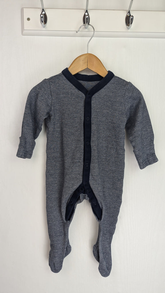 Mothercare Navy Striped Sleepsuit - Boys 3-6 Months Mothercare Used, Preloved, Preworn & Second Hand Baby, Kids & Children's Clothing UK Online. Cheap affordable. Brands including Next, Joules, Nutmeg Morrisons, TU, F&F, H&M.