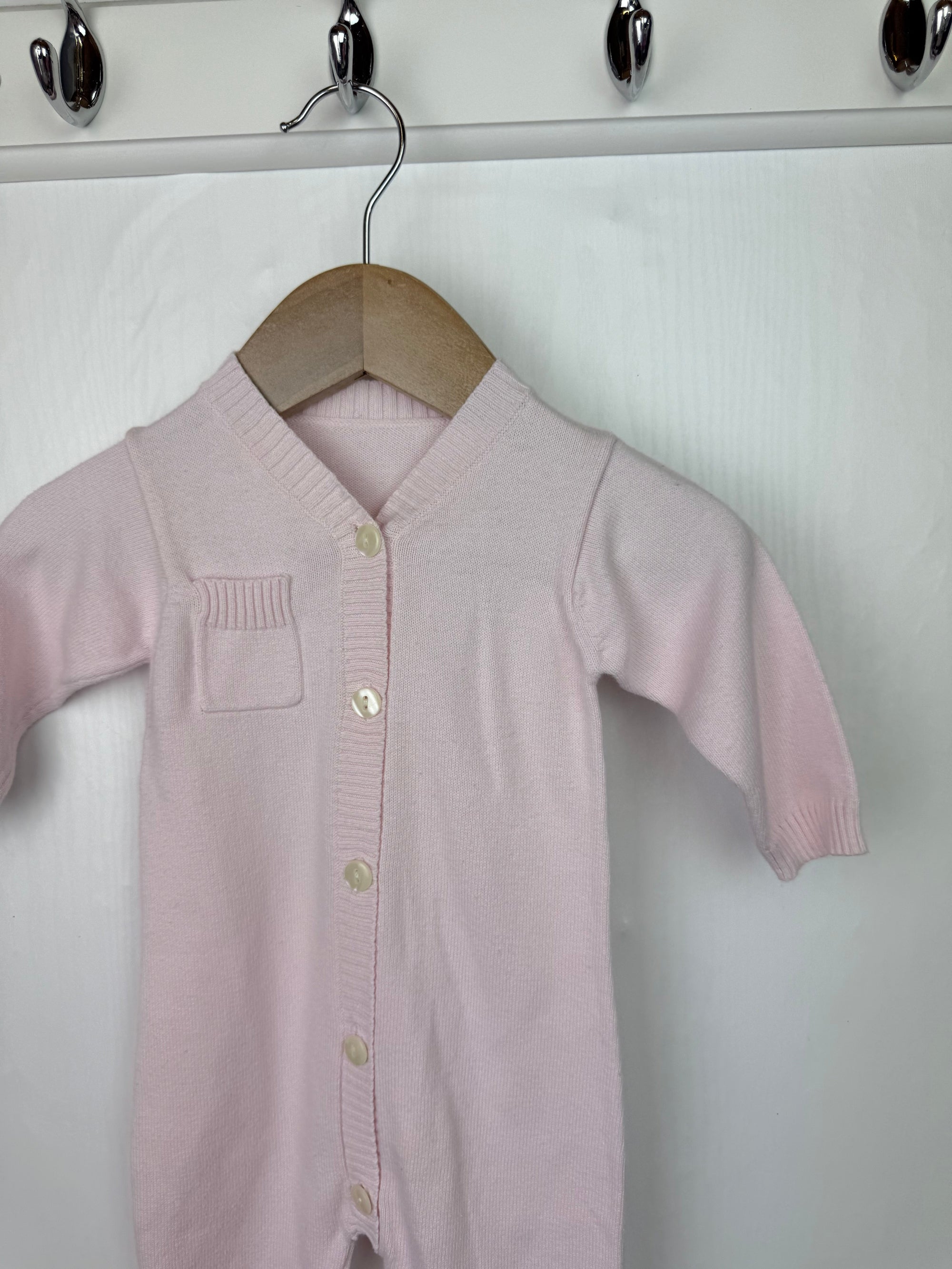 Mothercare Pink Knit Romper - Baby Girls 0 - 3 Months - Little Ones Preloved. Second Hand Children's & Preloved Baby, Kids, Girls & Boys Clothes. UK online