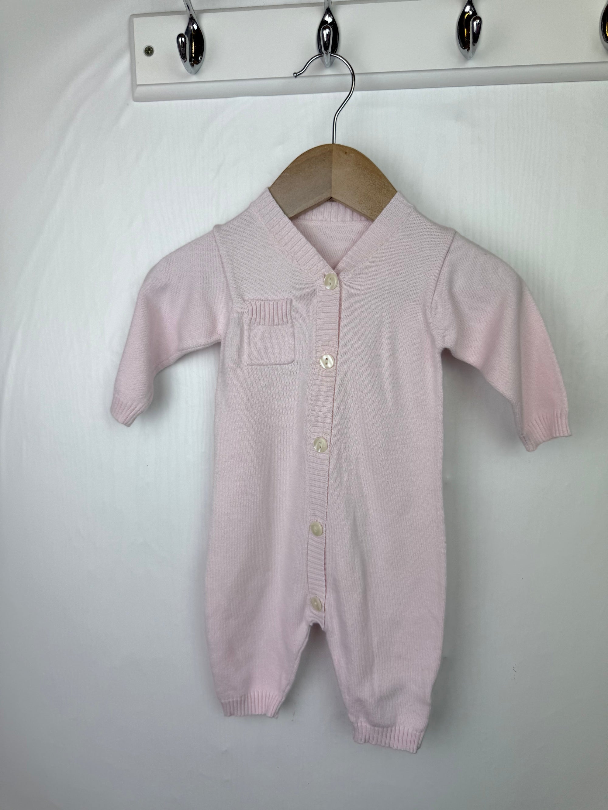 Mothercare Pink Knit Romper - Baby Girls 0 - 3 Months - Little Ones Preloved. Second Hand Children's & Preloved Baby, Kids, Girls & Boys Clothes. UK online