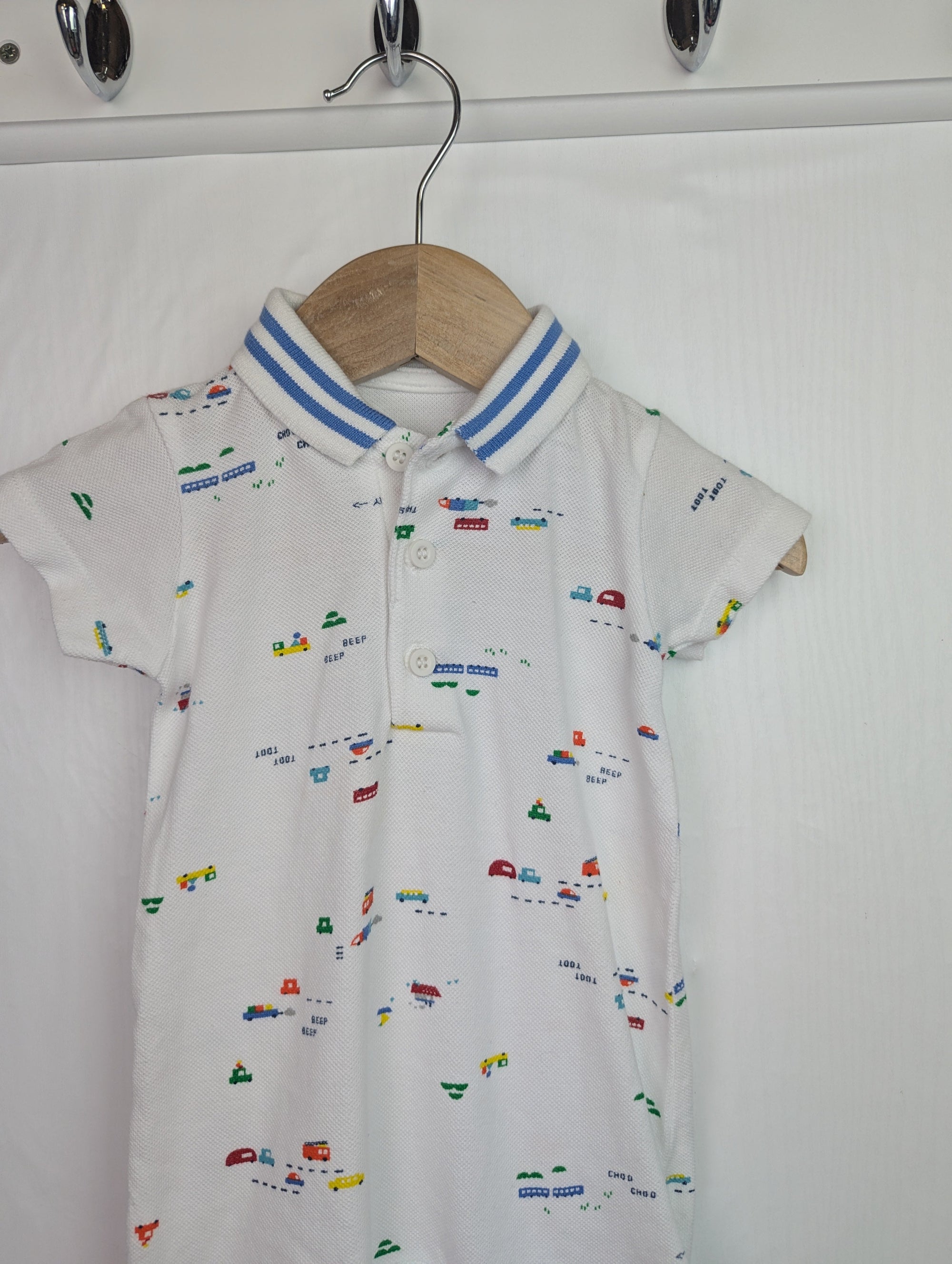 Mothercare Vehicles Romper - Boys 3 - 6 Months - Little Ones Preloved. Second Hand Children's & Preloved Baby, Kids, Girls & Boys Clothes. UK online