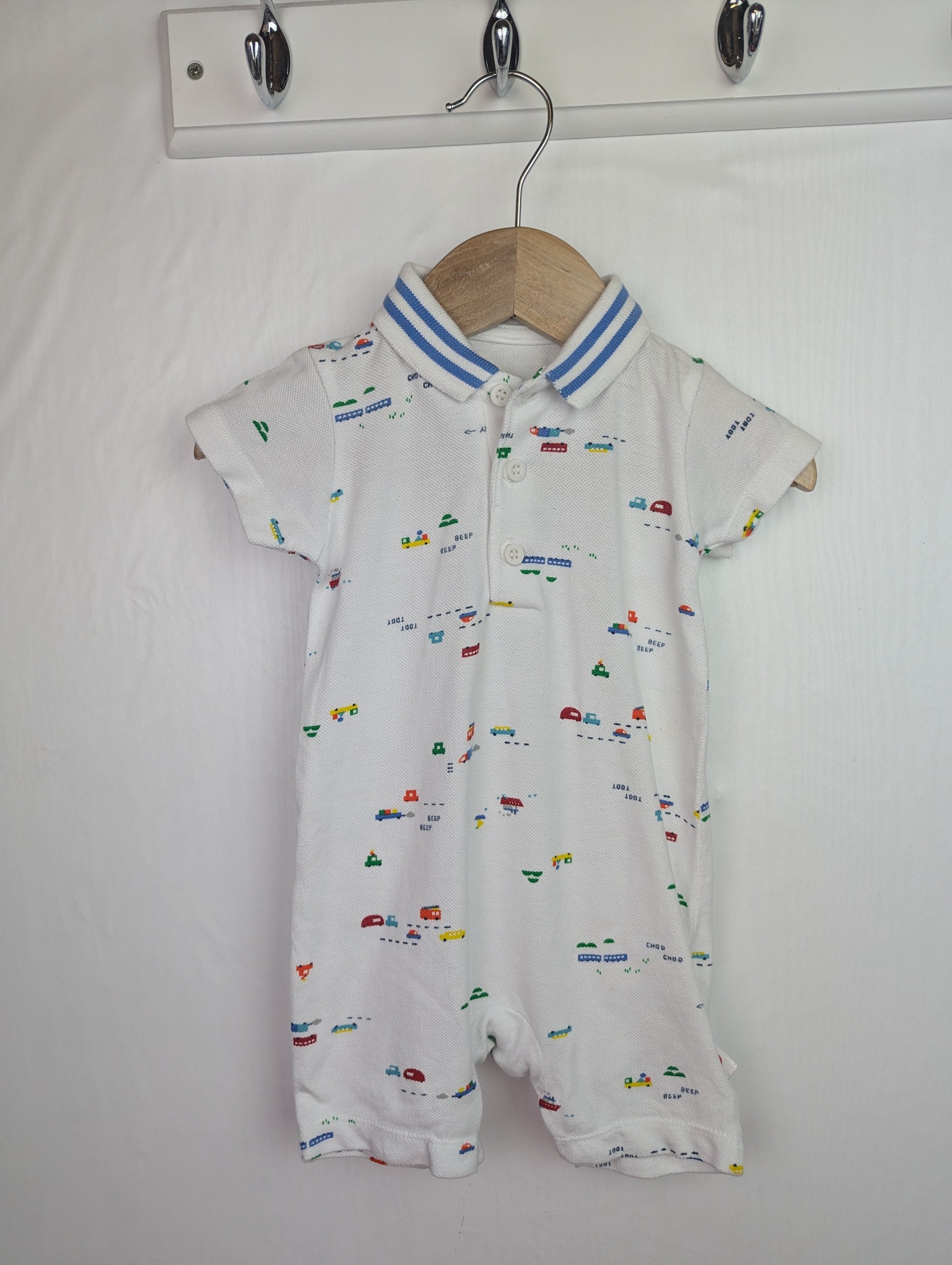 Mothercare Vehicles Romper - Boys 3 - 6 Months - Little Ones Preloved. Second Hand Children's & Preloved Baby, Kids, Girls & Boys Clothes. UK online