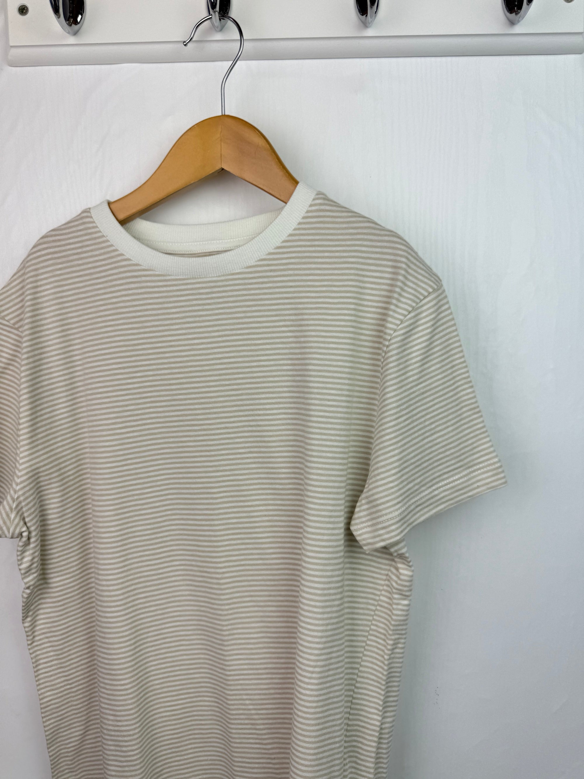 M&S Beige Striped Top - Boys 10 - 11 Years - Little Ones Preloved. Second Hand Children's & Preloved Baby, Kids, Girls & Boys Clothes. UK online