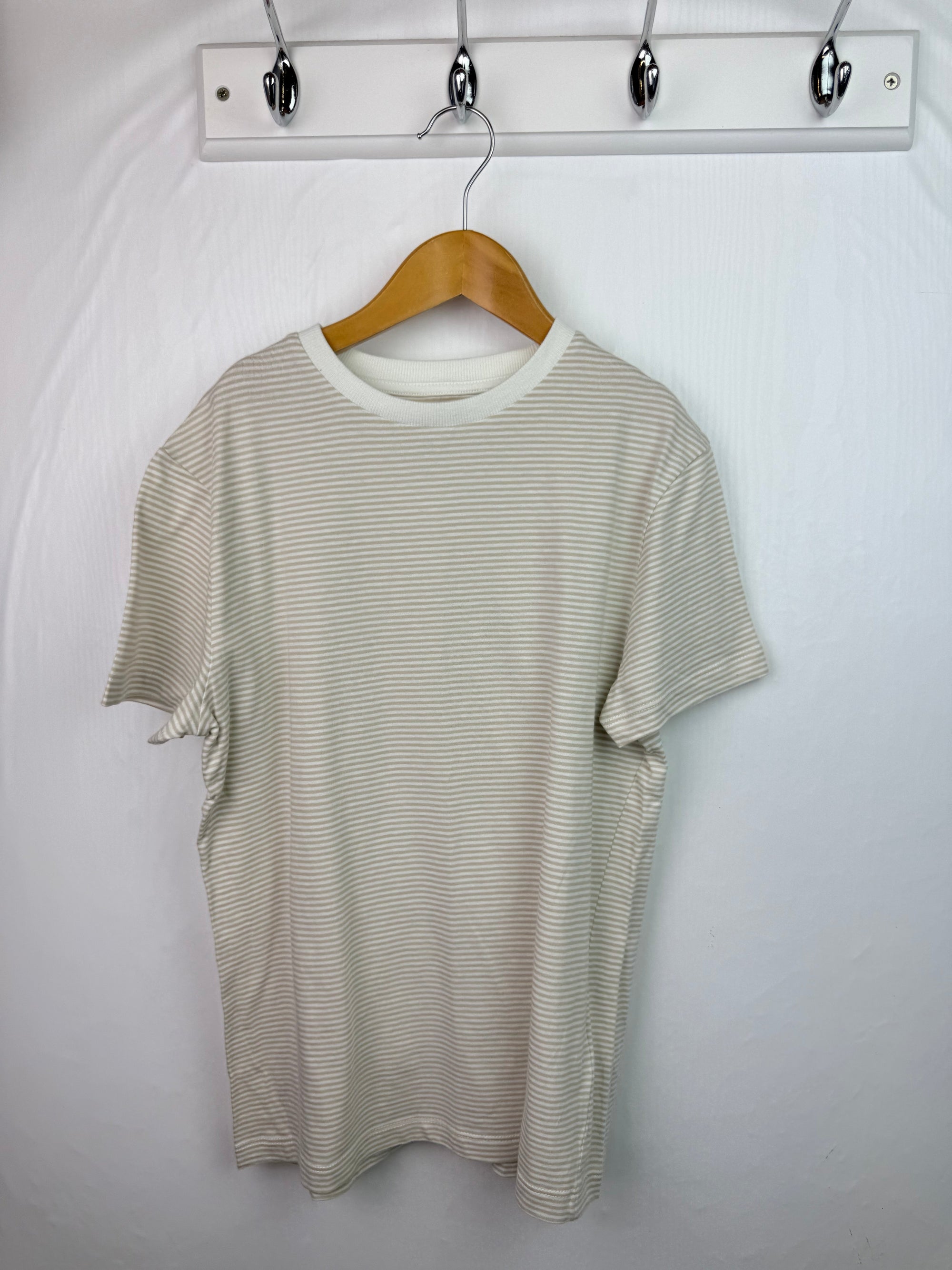 M&S Beige Striped Top - Boys 10 - 11 Years - Little Ones Preloved. Second Hand Children's & Preloved Baby, Kids, Girls & Boys Clothes. UK online