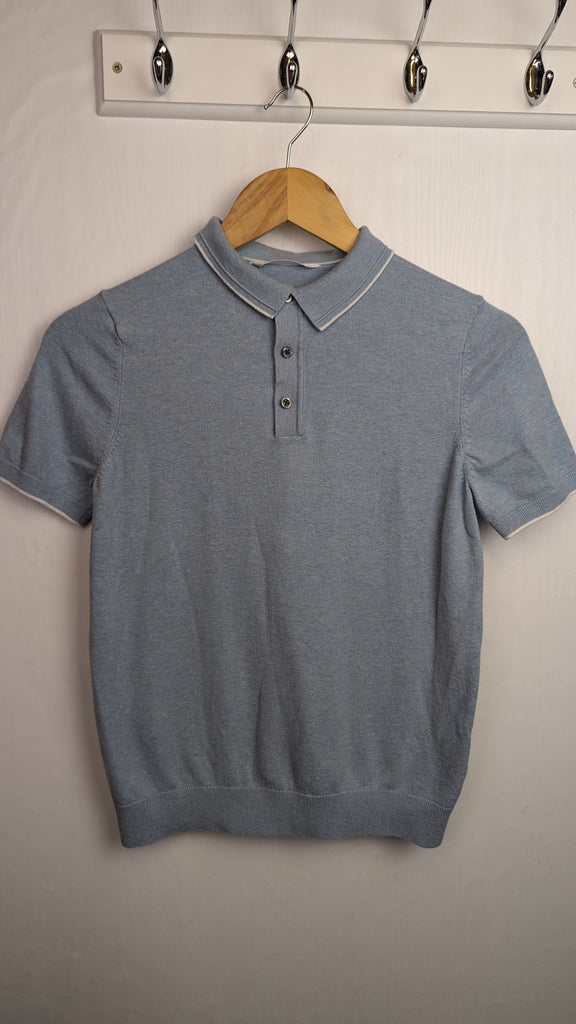 M&S Blue Fine Knit Top - Boys 12-13 Years Little Ones Preloved Used, Preloved, Preworn Baby, Girls & Boys Clothes. Kids & Children's second hand Clothing UK Online. Cheap affordable. Brands including Next, Joules, Nutmeg Morrisons, TU, F&F, H&M.