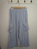 M&S Blue Linen Mix Trousers - Girls 6 - 7 Years - Little Ones Preloved. Second Hand Children's & Preloved Baby, Kids, Girls & Boys Clothes. UK online