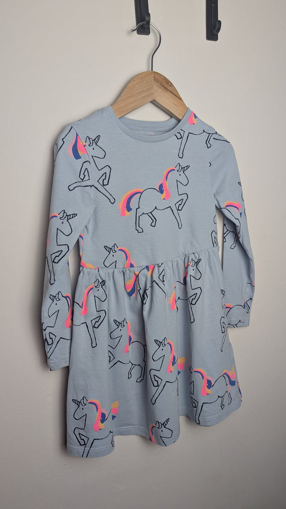 M&S Blue Unicorn Long Sleeve Dress - Girls 4-5 Years Little Ones Preloved Used, Preloved, Preworn & Second Hand Baby, Kids & Children's Clothing UK Online. Cheap affordable. Brands including Next, Joules, Nutmeg Morrisons, TU, F&F, H&M.