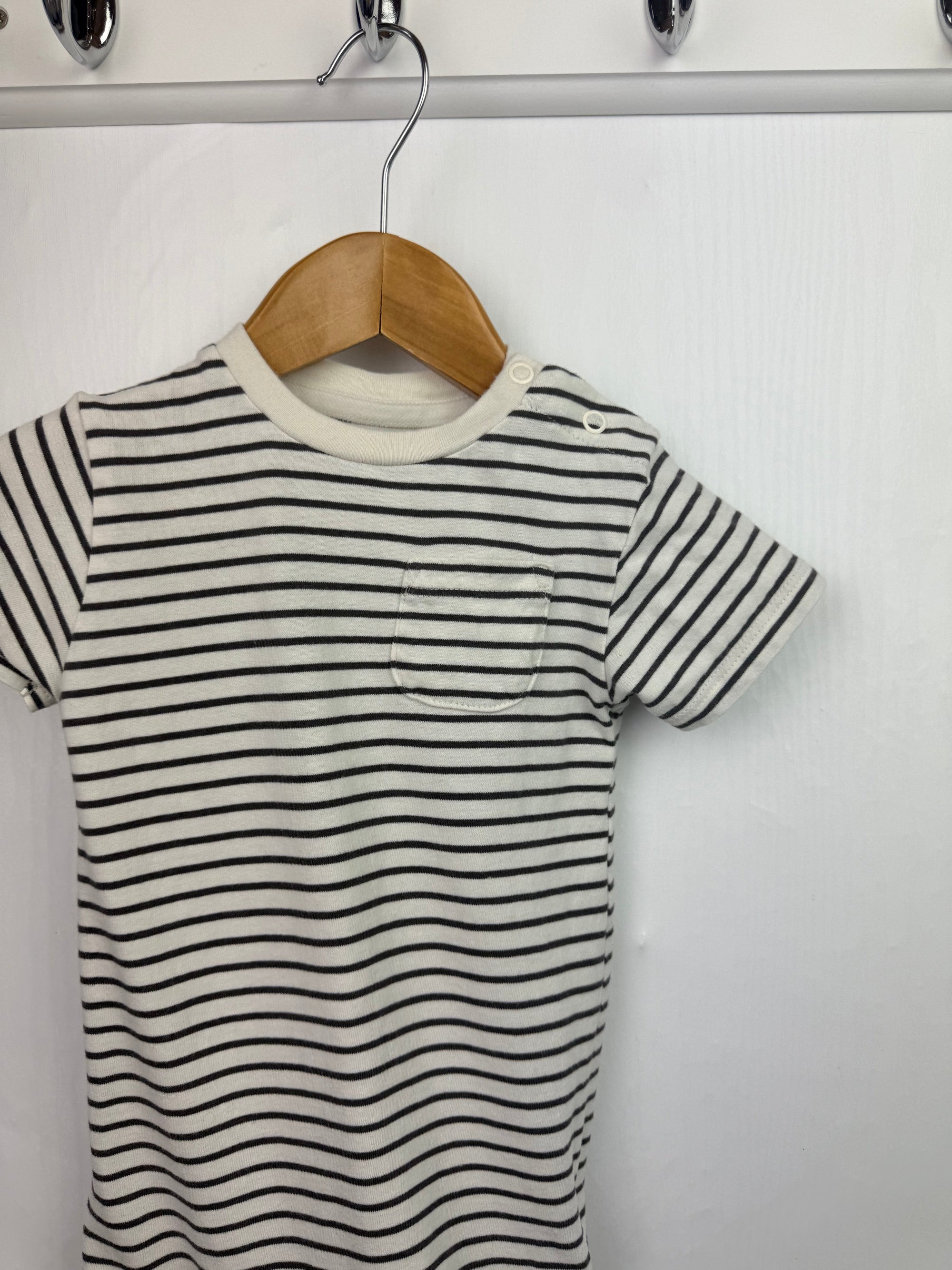M&S Cream Striped Romper - Baby Boys 3 - 6 Months - Little Ones Preloved. Second Hand Children's & Preloved Baby, Kids, Girls & Boys Clothes. UK online