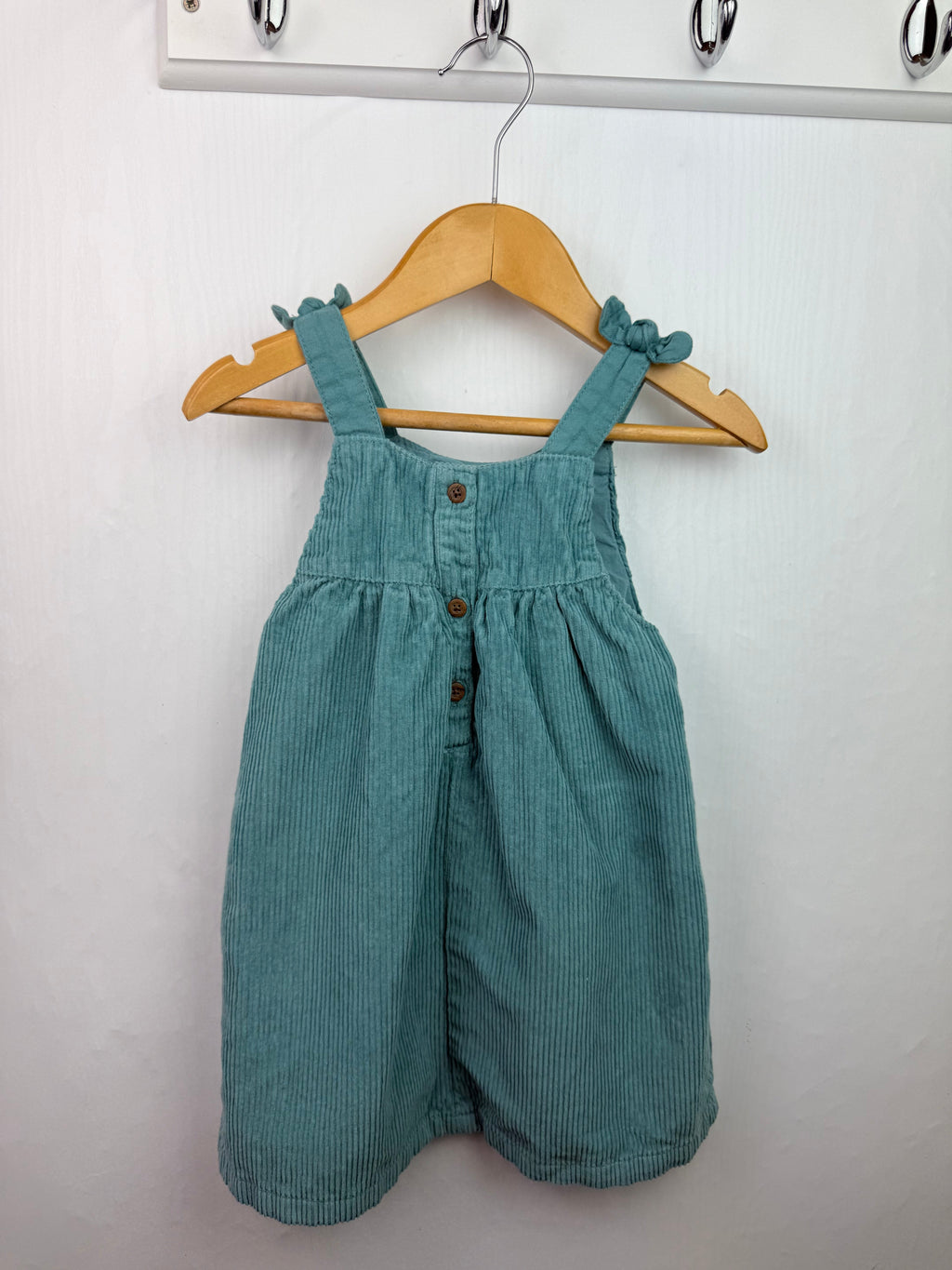 M&S Dark Aqua Cord Dress - Girls 12 - 18 Months - Little Ones Preloved. Second Hand Children's & Preloved Baby, Kids, Girls & Boys Clothes. UK online
