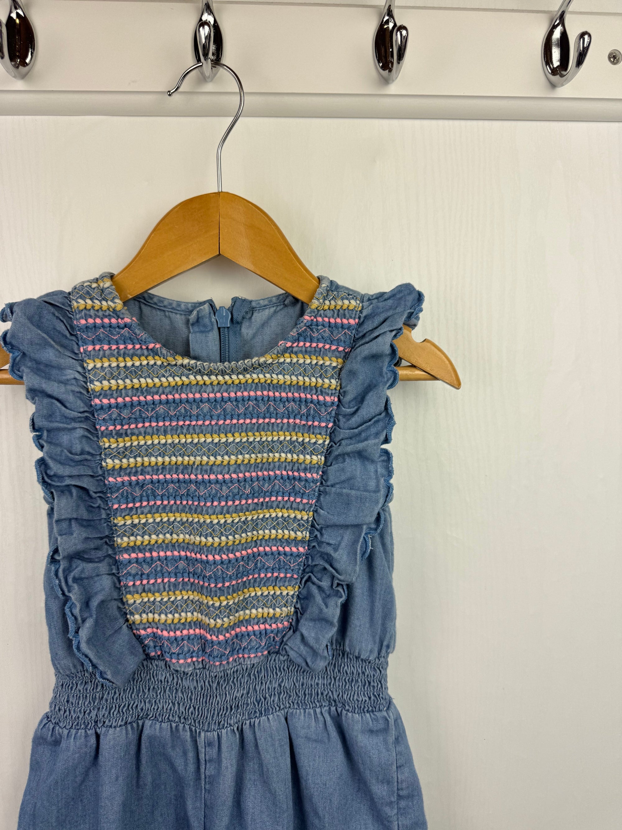 M&S Denim Embriodered Playsuit - Girls 2 - 3 Years - Little Ones Preloved. Second Hand Children's & Preloved Baby, Kids, Girls & Boys Clothes. UK online